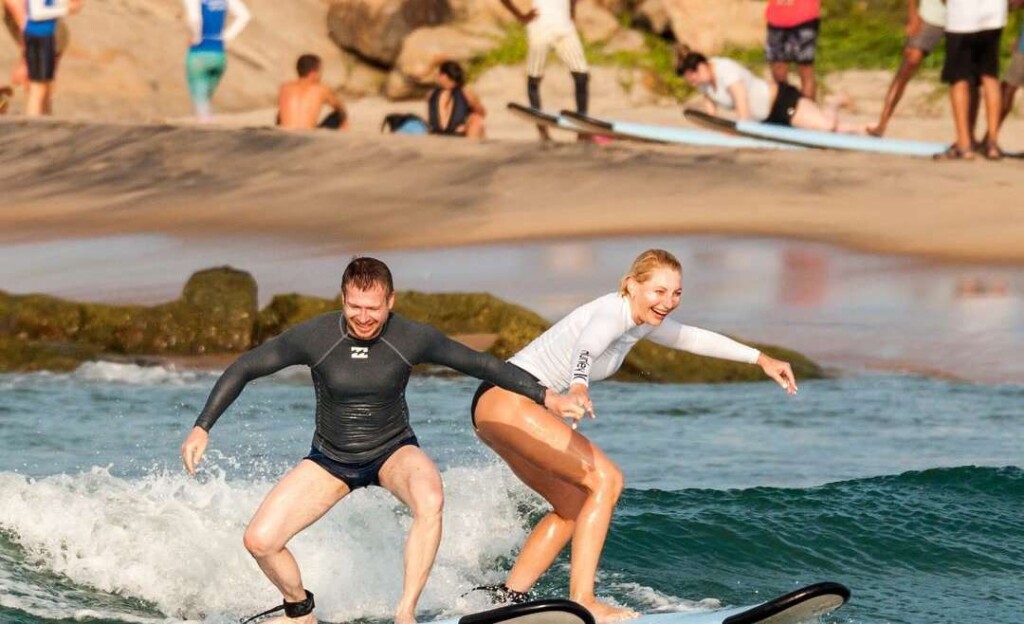 Surfing is a sport you can do with your partner